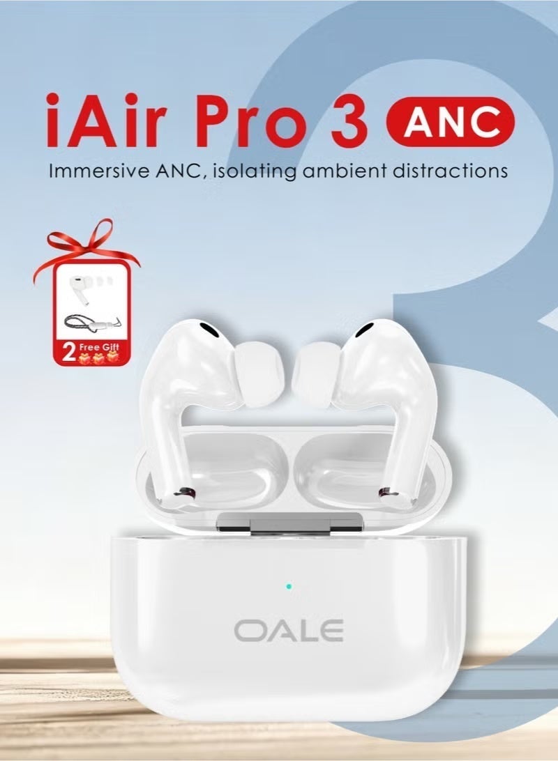 OALE ANC Wireless Earbuds, 30H Playback, Bluetooth 6.0, Touch Control, Charging Case - Image 1